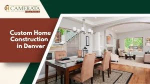 Custom Denver home interior showing dining area and living room design
